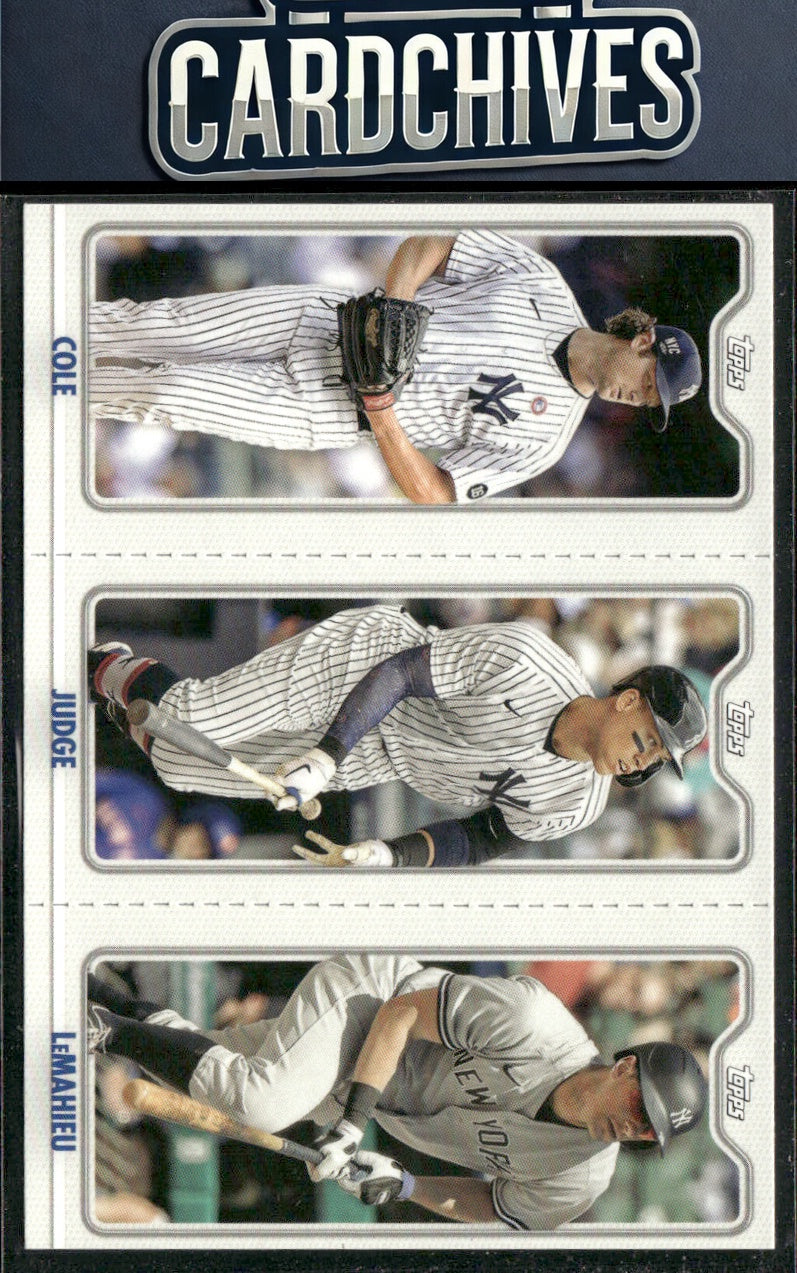 Cole / Judge / LeMahieu 2022 Topps Opening Day #TPC-6A/TPC-6B/TPC-6C Triple Play