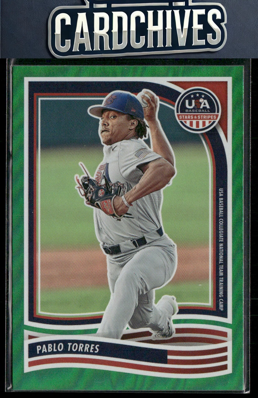 Pablo Torres 2024 Panini Stars & Stripes USA Baseball #126 Green