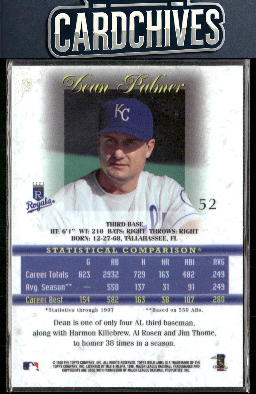 Dean Palmer 1998 Topps Gold Label #52 Class 2