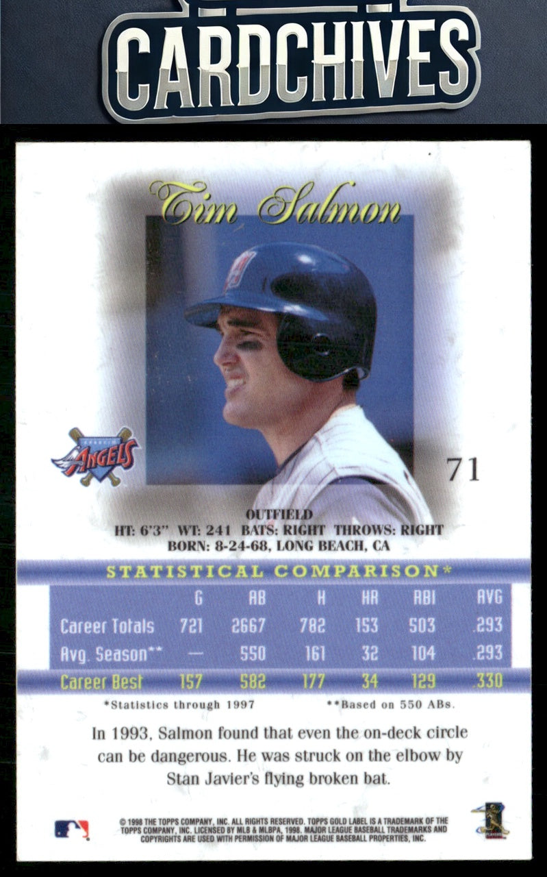 Tim Salmon 1998 Topps Gold Label #71 Class 1 Black Label