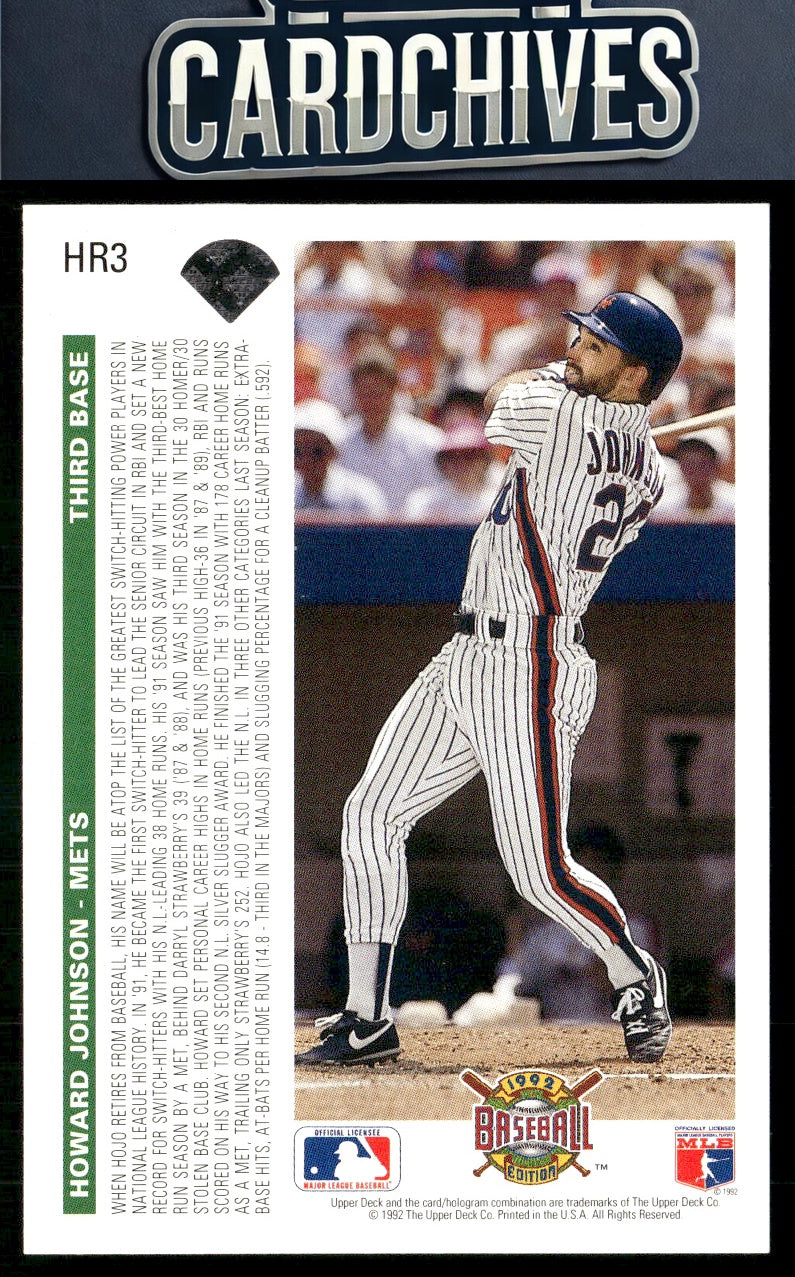 Howard Johnson 1992 Upper Deck #HR3 Homerun Heroes