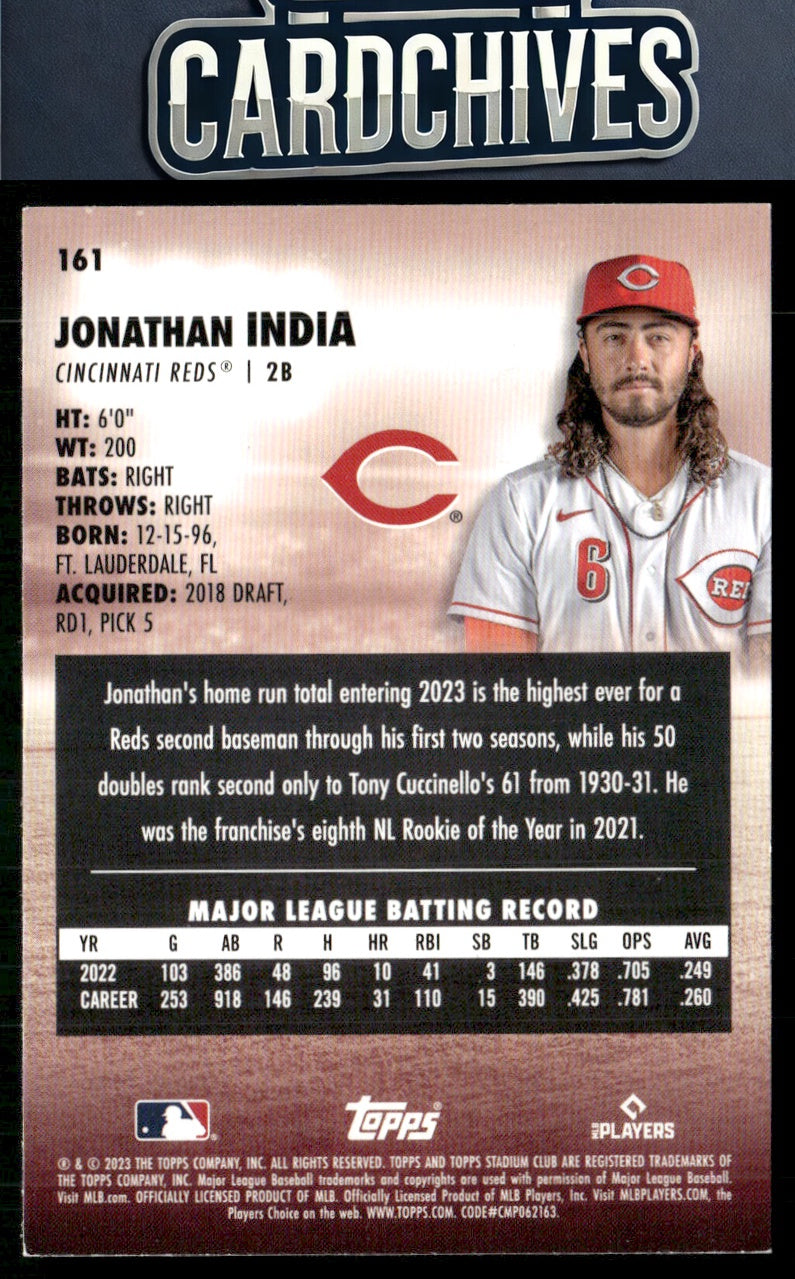 Jonathan India 2023 Stadium Club #161 Red Foil