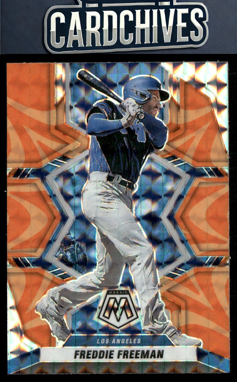 Freddie Freeman 2022 Panini Mosaic #91 Reactive Orange Mosaic