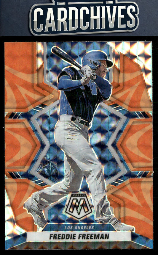 Freddie Freeman 2022 Panini Mosaic #91 Reactive Orange Mosaic