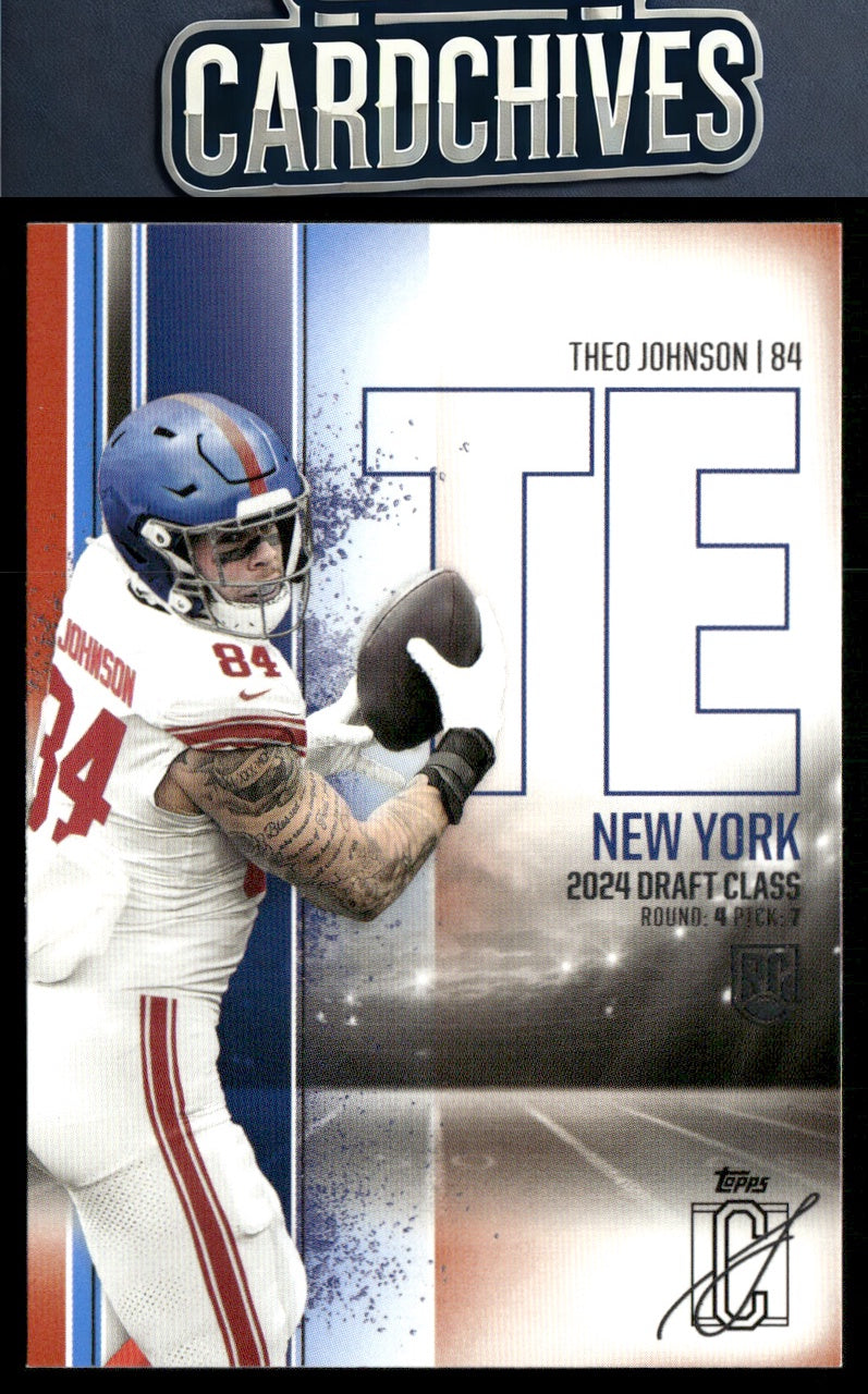 Theo Johnson 2024 Topps Signature Class #158 Blue & Orange RC