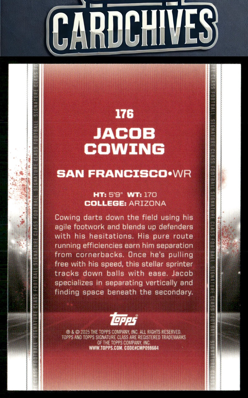 Jacob Cowing 2024 Topps Signature Class #176 Magenta #/250 SN, RC