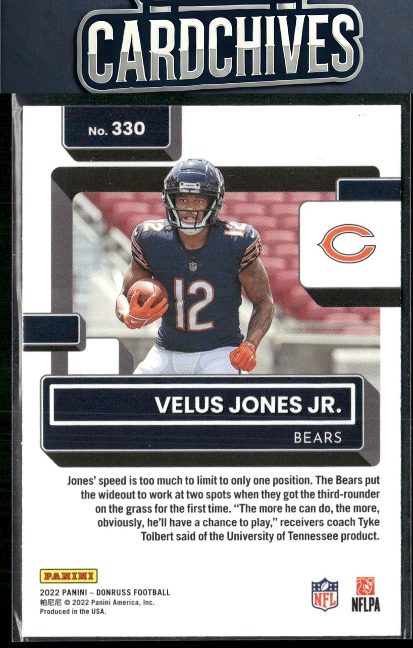 Velus Jones Jr. 2022 Donruss #330 Yellow Press Proof RC