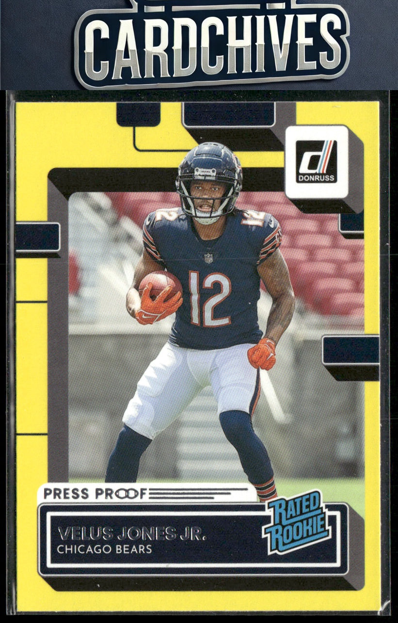 Velus Jones Jr. 2022 Donruss #330 Yellow Press Proof RC