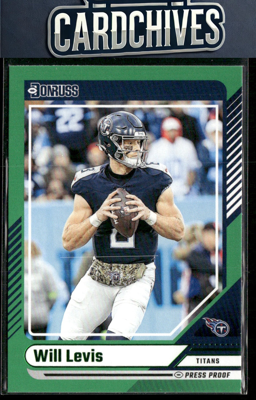 Will Levis 2024 Donruss #190 Press Proof Green