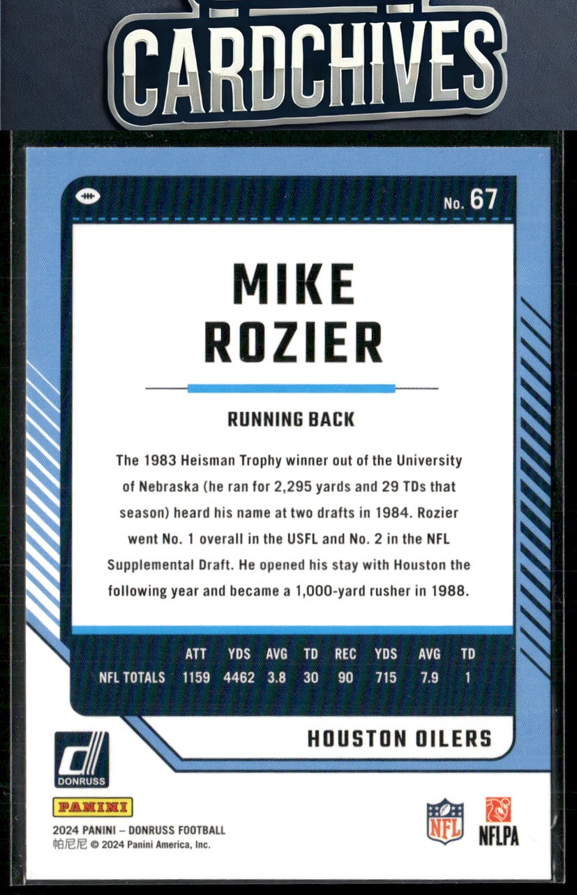 Mike Rozier 2024 Donruss #67 Press Proof Green