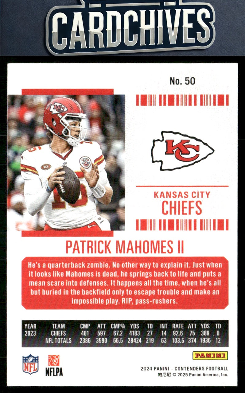 Patrick Mahomes II 2024 Panini Contenders #50 Retail