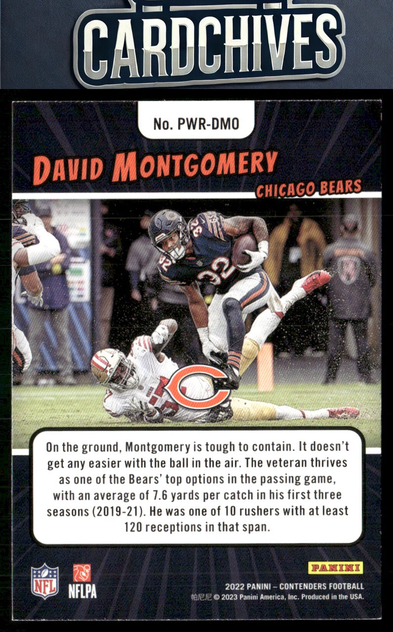 David Montgomery 2022 Panini Contenders #PWR-DMO Power Players Emerald