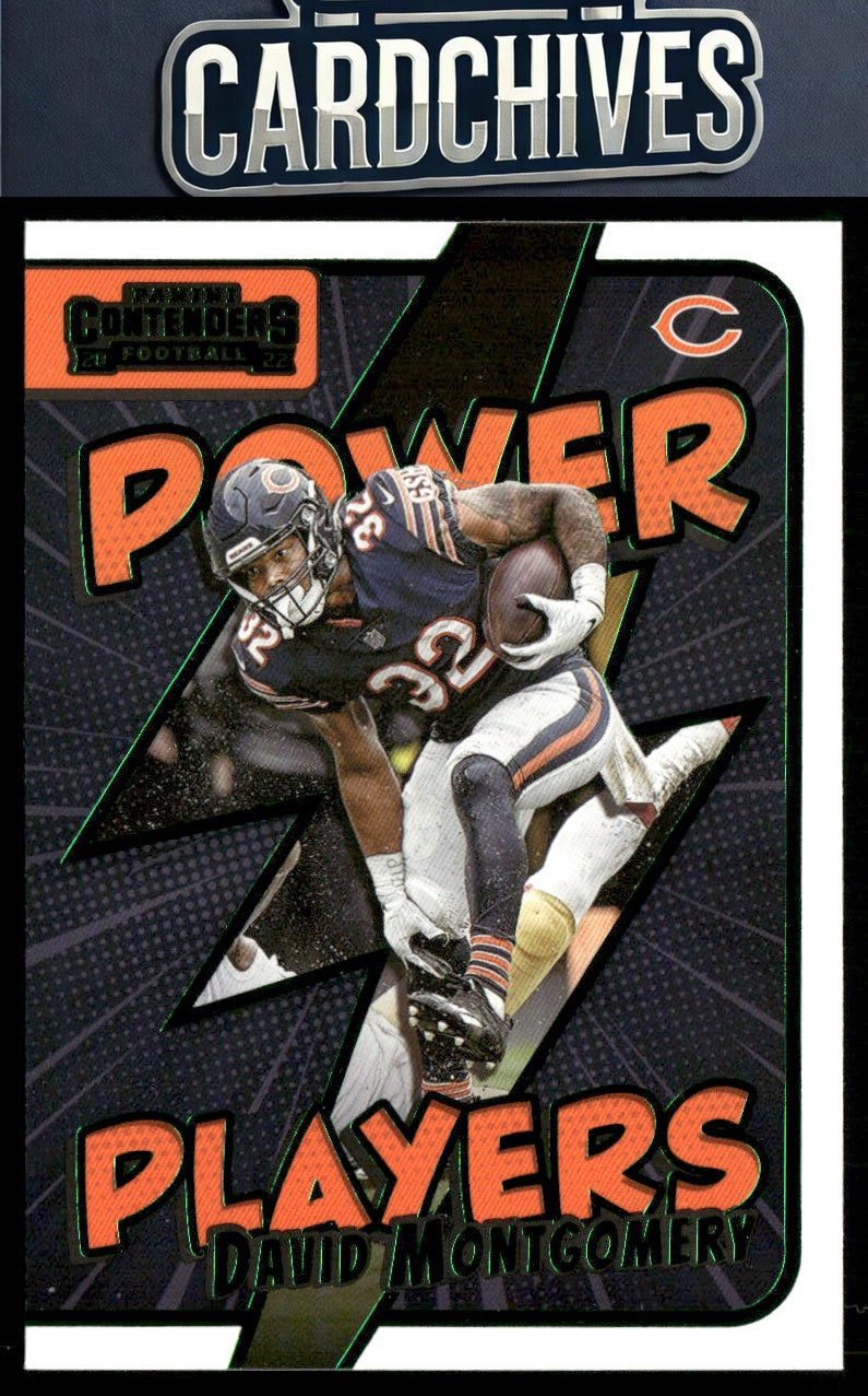 David Montgomery 2022 Panini Contenders #PWR-DMO Power Players Emerald