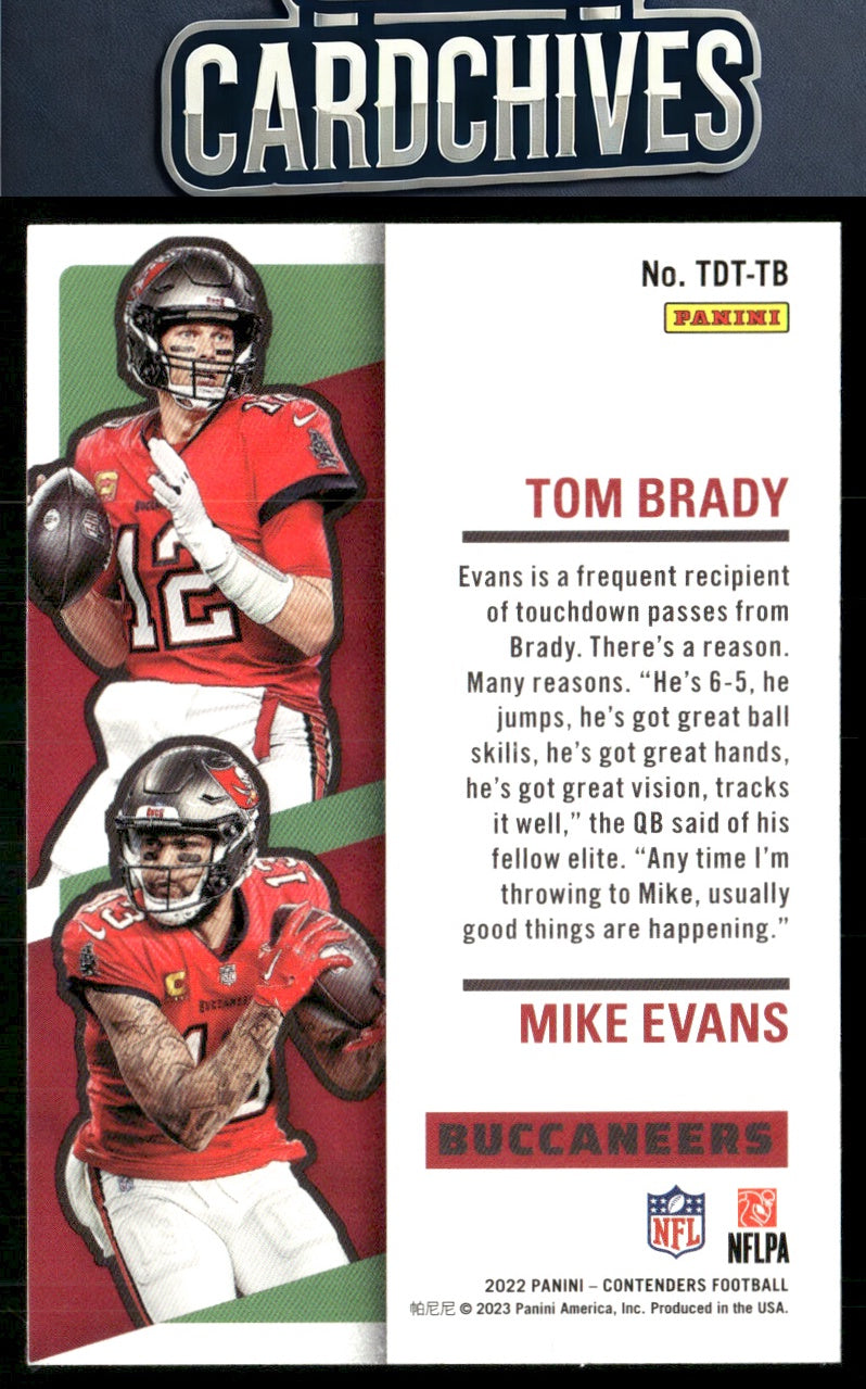 Mike Evans / Tom Brady 2022 Panini Contenders #TDT-TB Touchdown Tandems