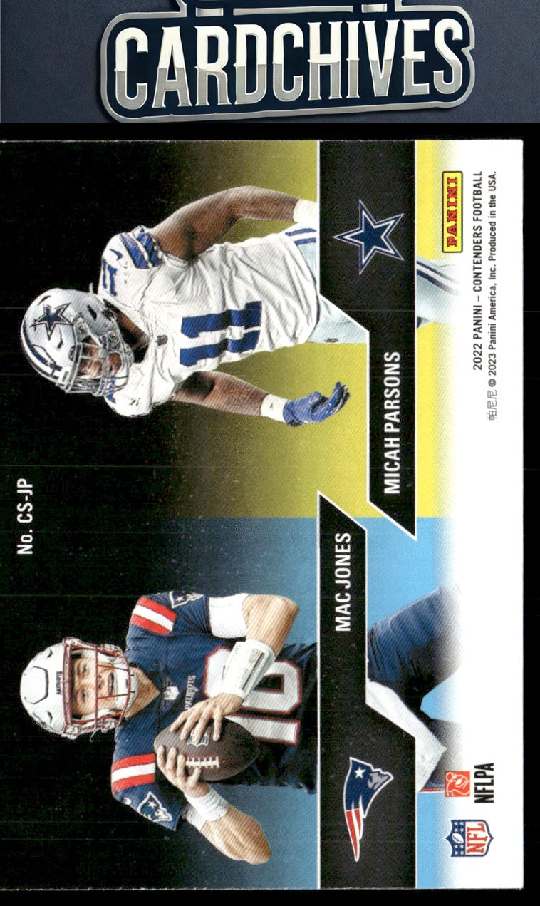 Mac Jones / Micah Parsons 2022 Contenders #CS-JP Contenders Series Emerald