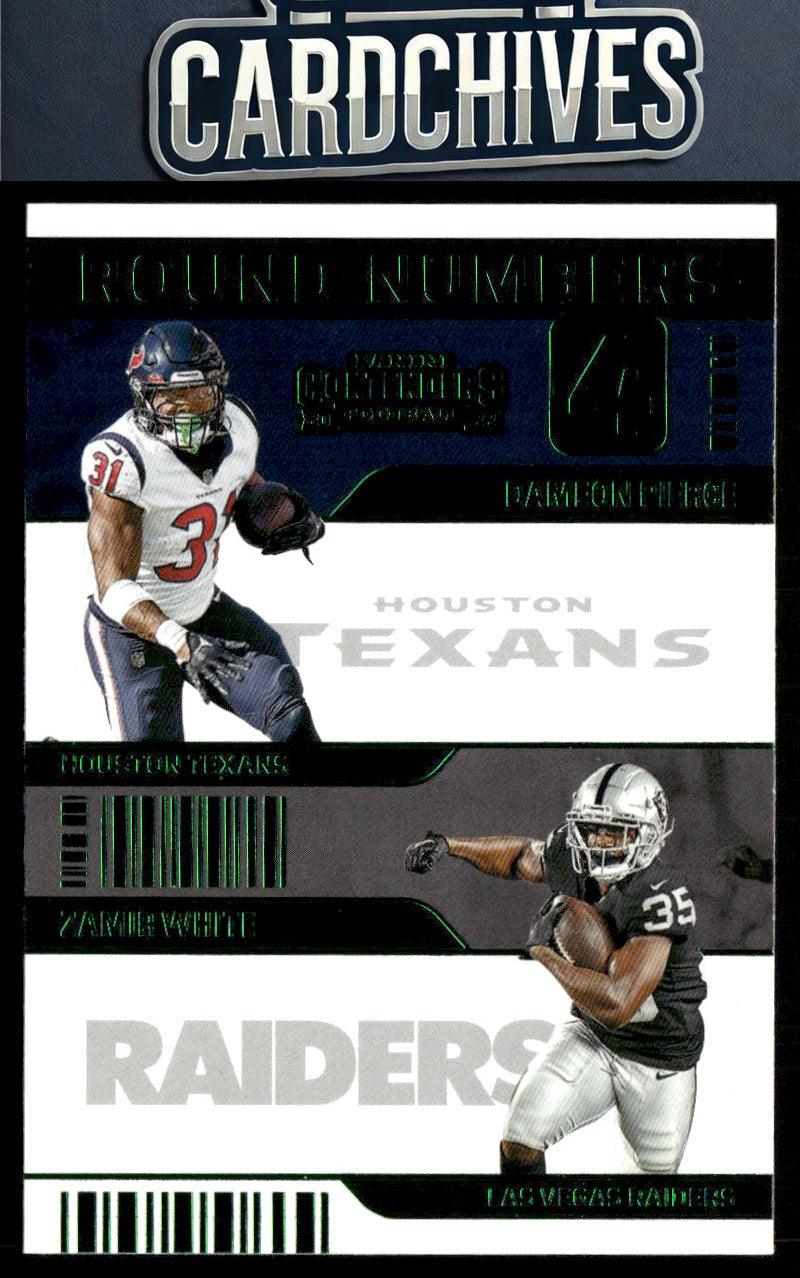 Dameon Pierce / Zamir White 2022 Panini Contenders #RN-PW Round Numbers Emerald
