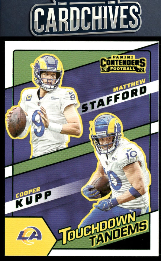 Cooper Kupp/Matthew Stafford 2022 Contenders #TDT-LAR Touchdown Tandems Emerald