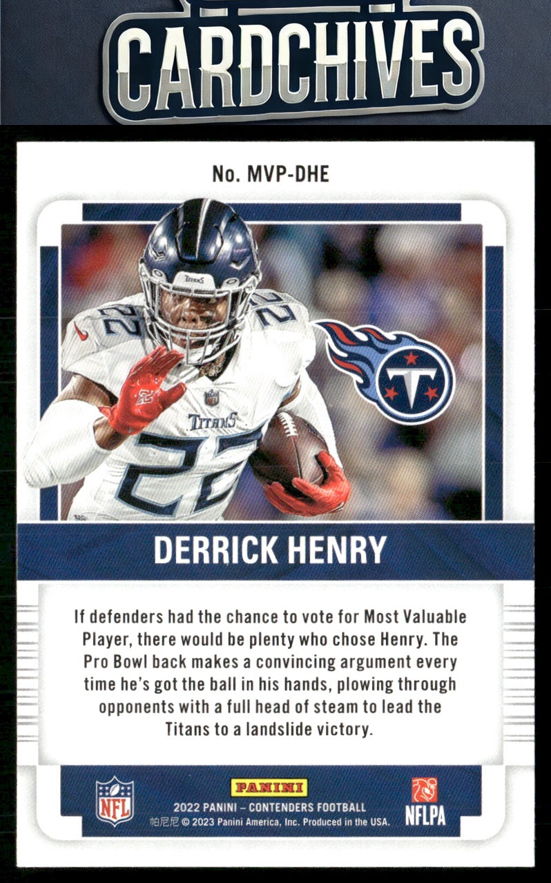 Derrick Henry 2022 Panini Contenders #MVP-DHE MVP Contenders Emerald