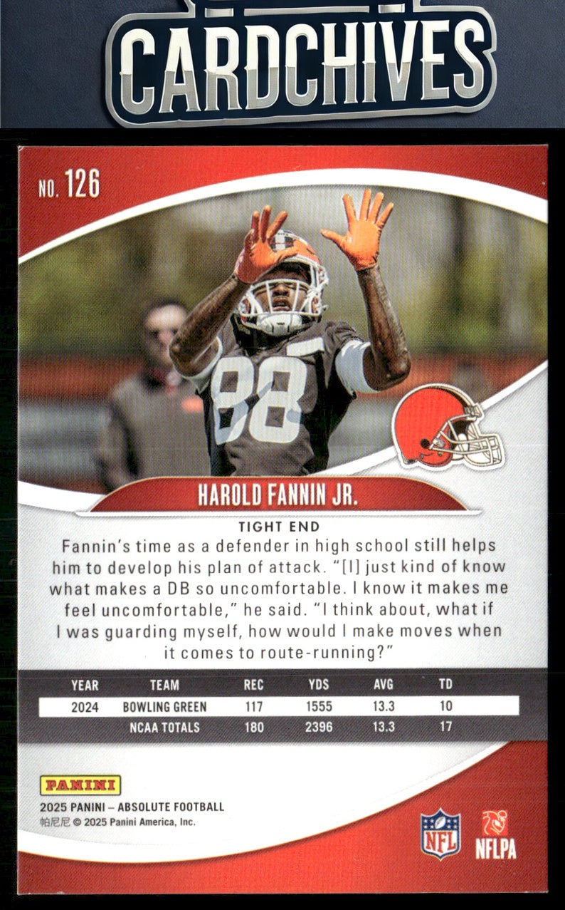 Harold Fannin Jr. 2025 Panini Absolute #126 Red RC