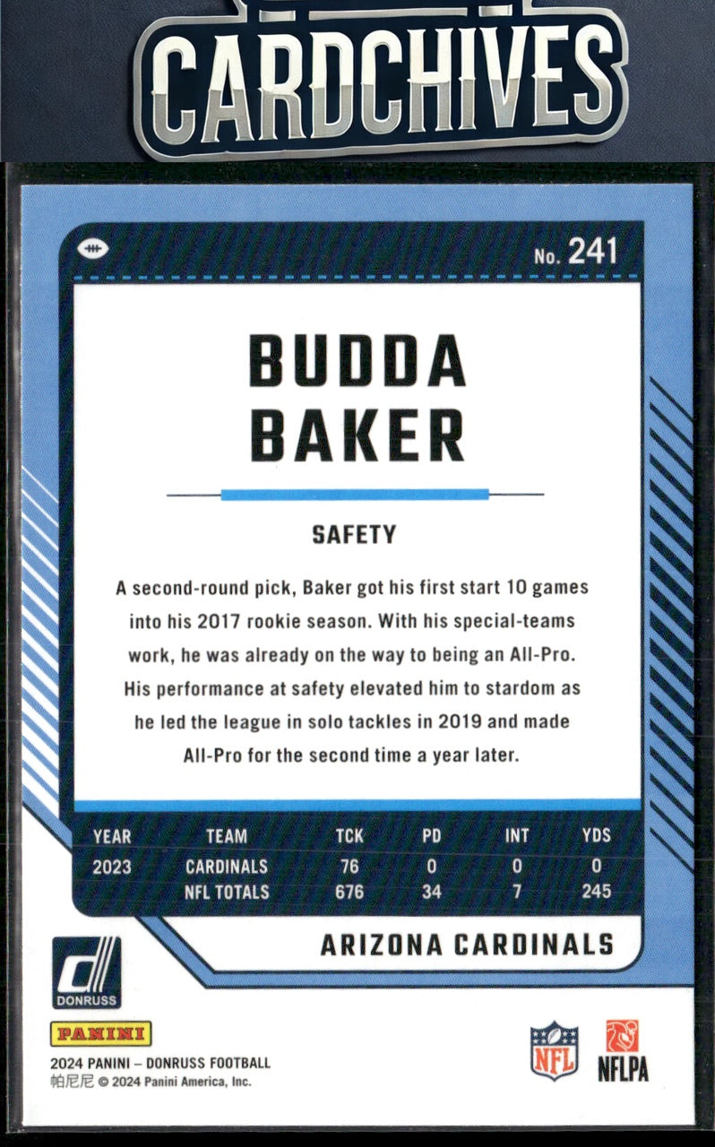 Budda Baker 2024 Donruss #241 Press Proof Green