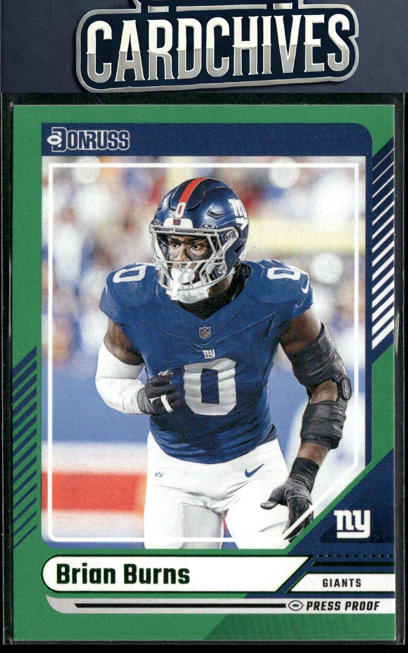 Brian Burns 2024 Donruss #14 Press Proof Green