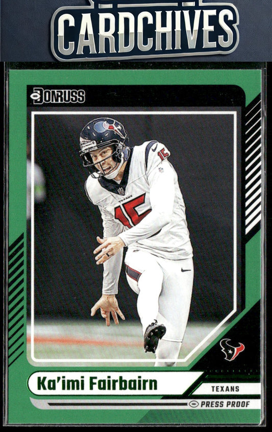 Ka'imi Fairbairn 2024 Donruss #113 Press Proof Green