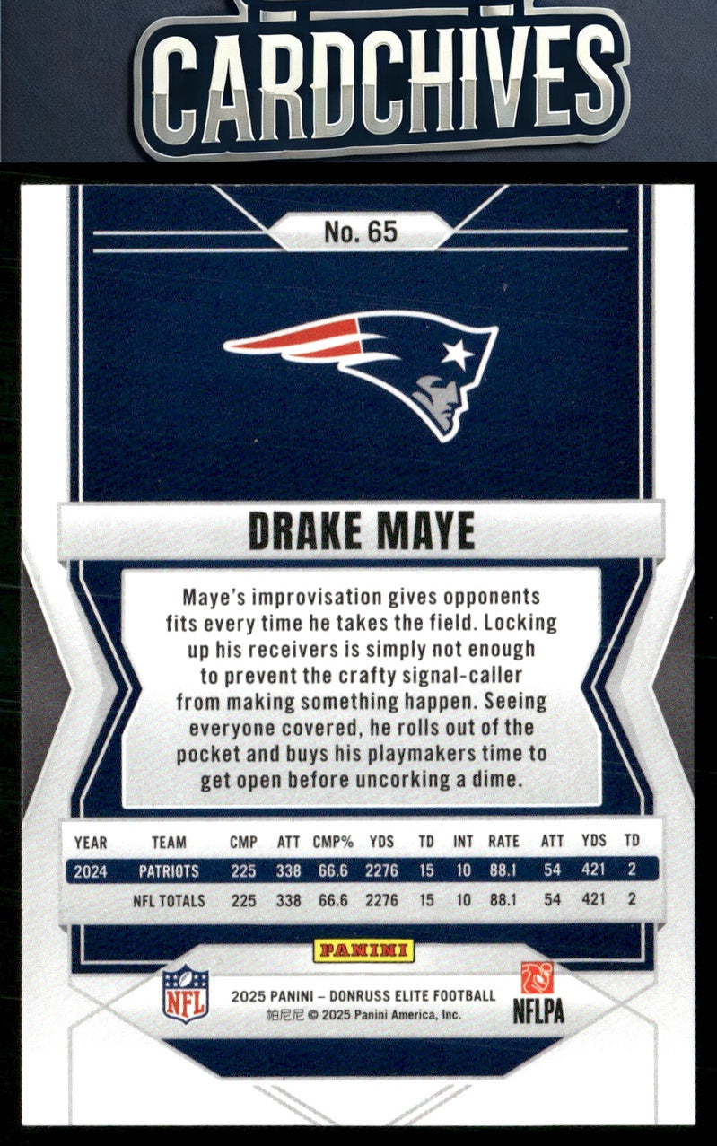Drake Maye 2025 Donruss Elite #65