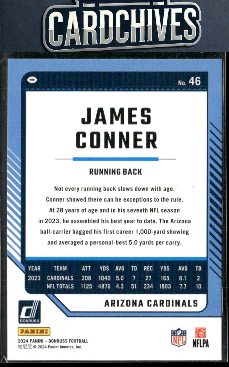 James Conner 2024 Donruss #46 Press Proof Red