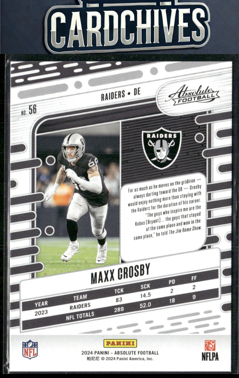 Maxx Crosby 2024 Panini Absolute #56 Red and Blue
