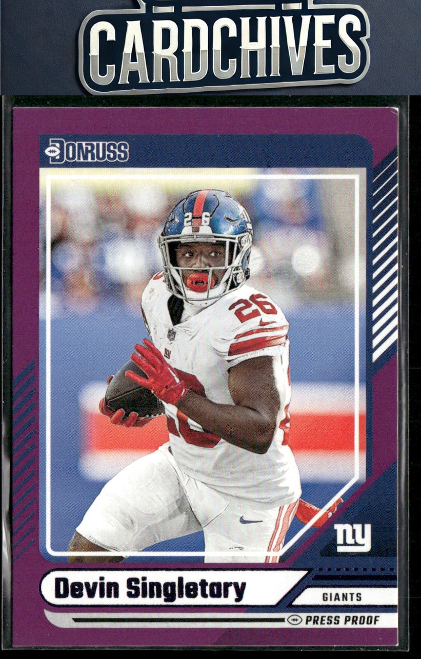 Devin Singletary 2024 Donruss #19 Press Proof Purple