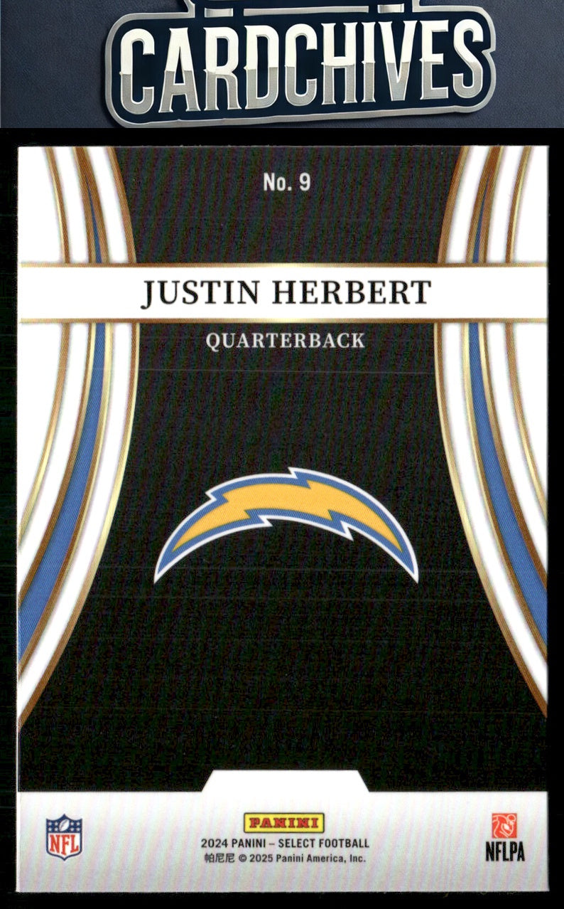 Justin Herbert 2024 Panini Select #9 Turbocharged