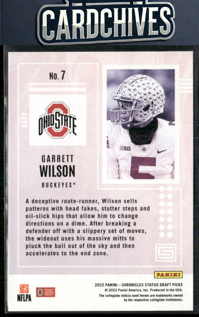 Garrett Wilson 2022 Panini Chronicles Draft Picks #7 Status