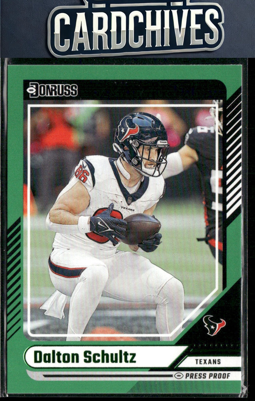 Dalton Schultz 2024 Donruss #124 Press Proof Green