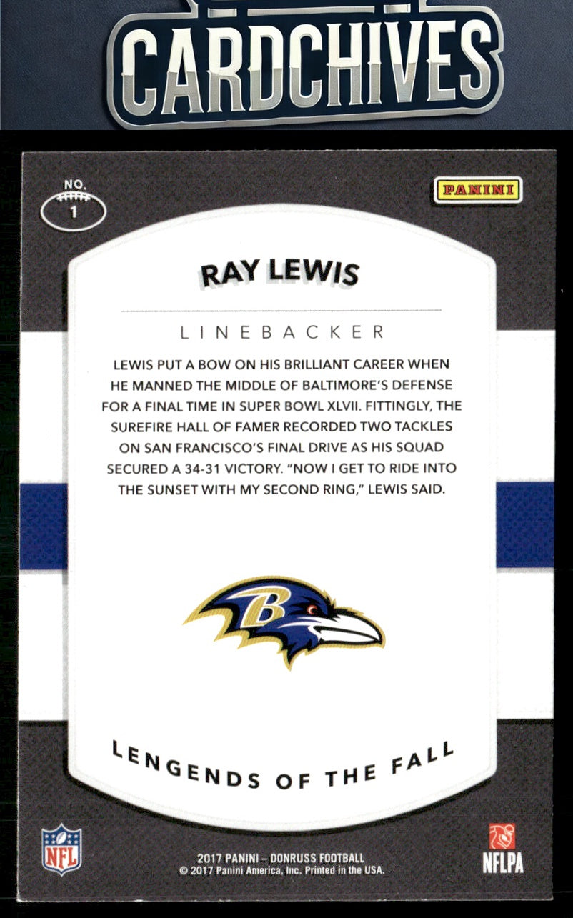 Ray Lewis 2017 Donruss #1 Legends of the Fall