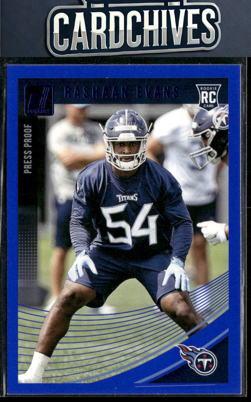 Rashaan Evans 2018 Donruss #361 Press Proof Blue RC