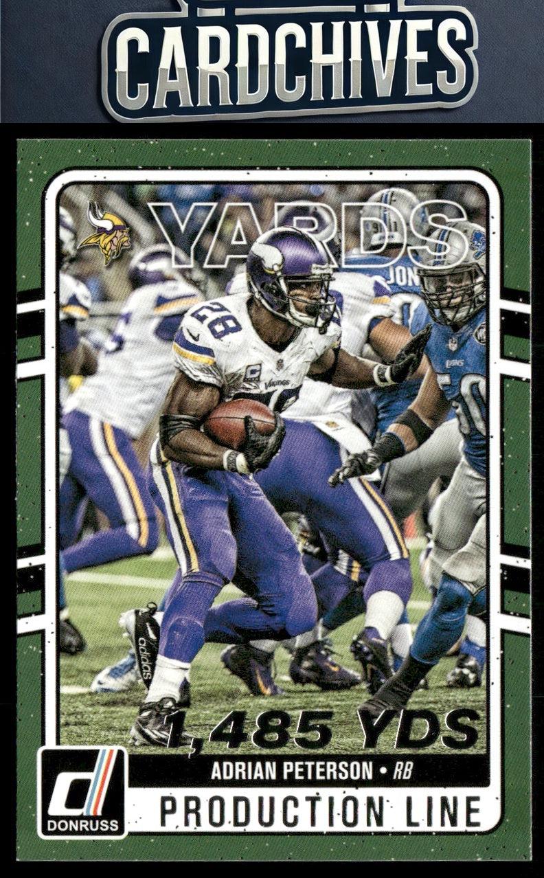Adrian Peterson 2016 Donruss #1 Production Line Yardage