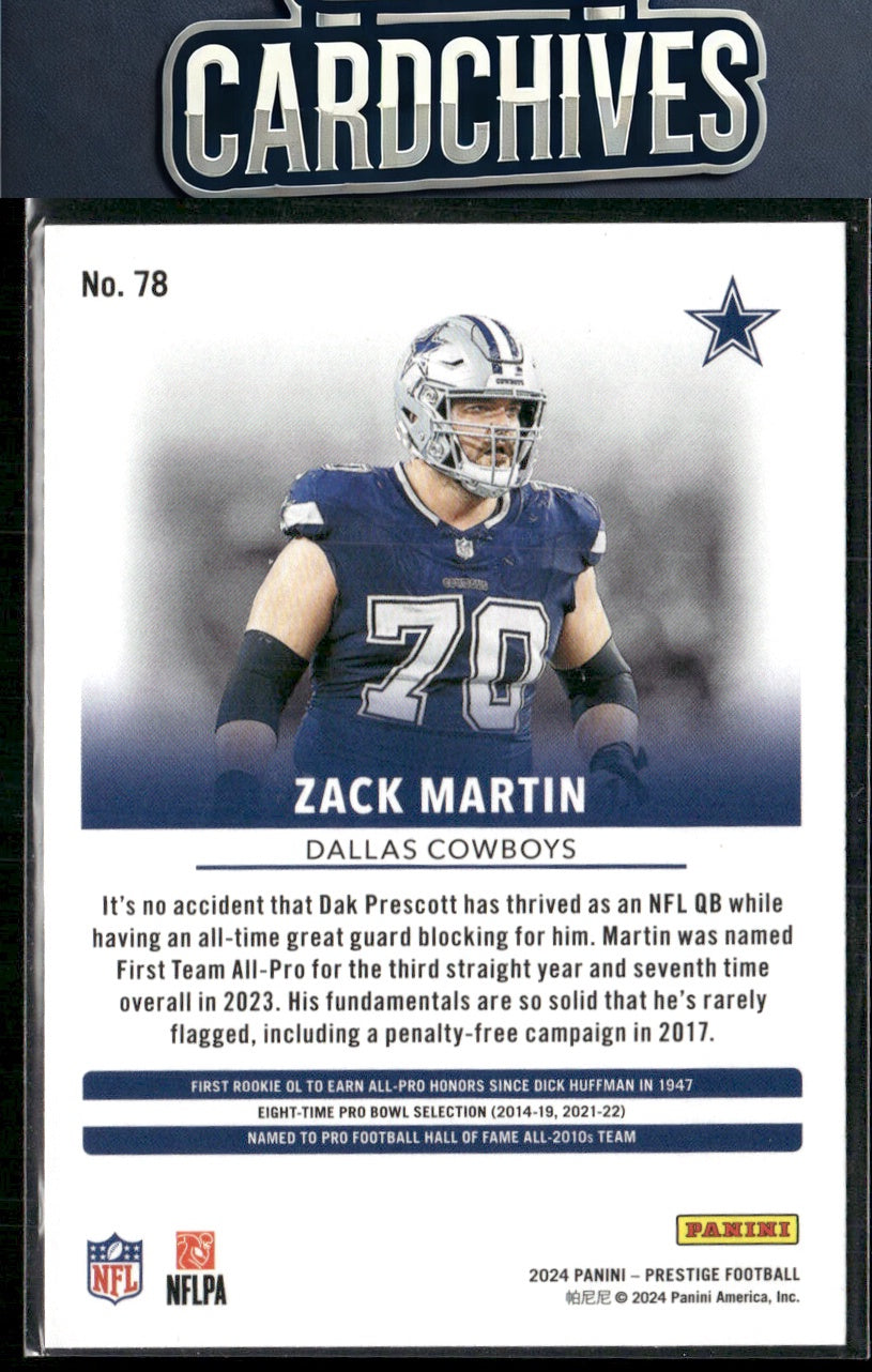 Zack Martin 2024 Panini Prestige #78 Hyper Xtra Points