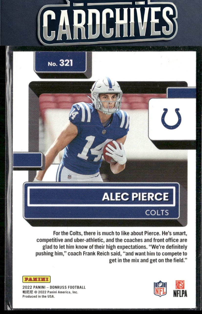Alec Pierce 2022 Donruss #321 Blue Press Proof RC