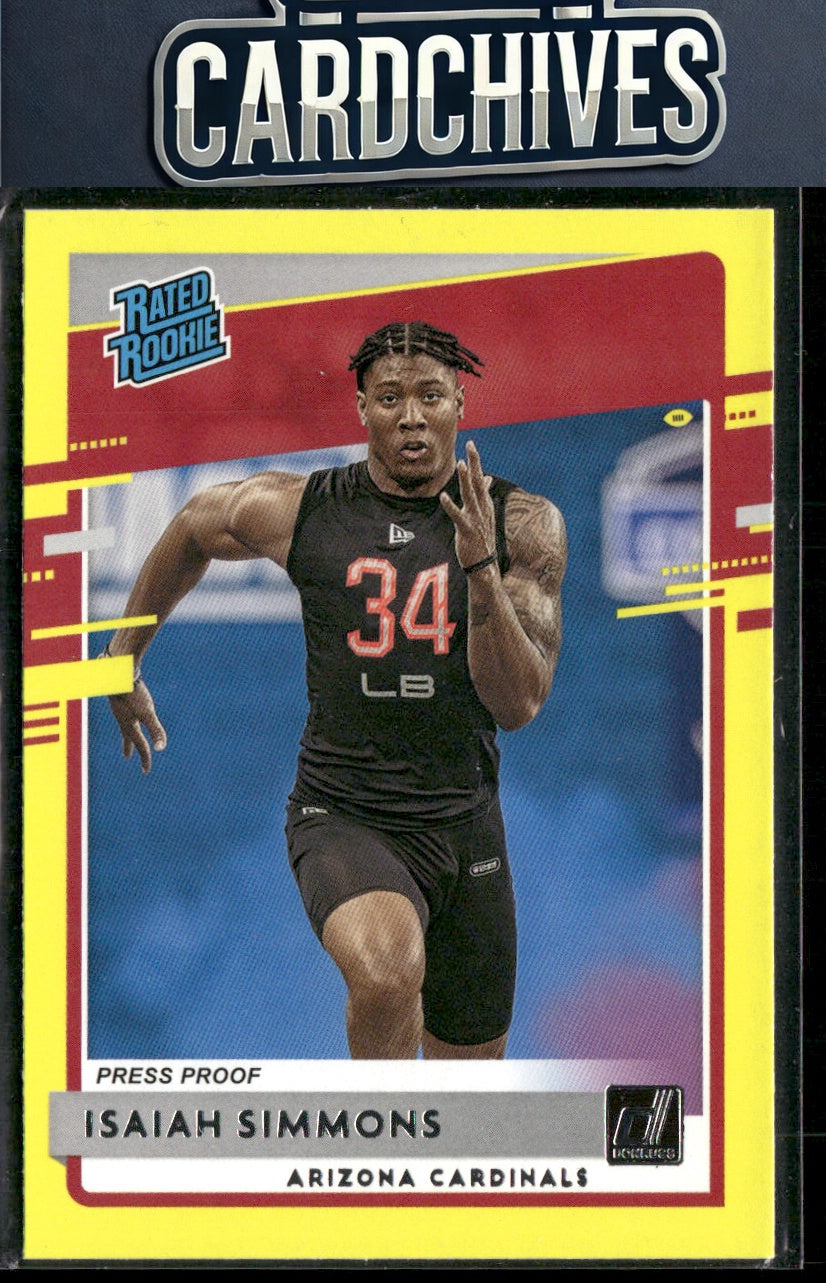 Isaiah Simmons 2020 Donruss #349 Press Proof Yellow RC