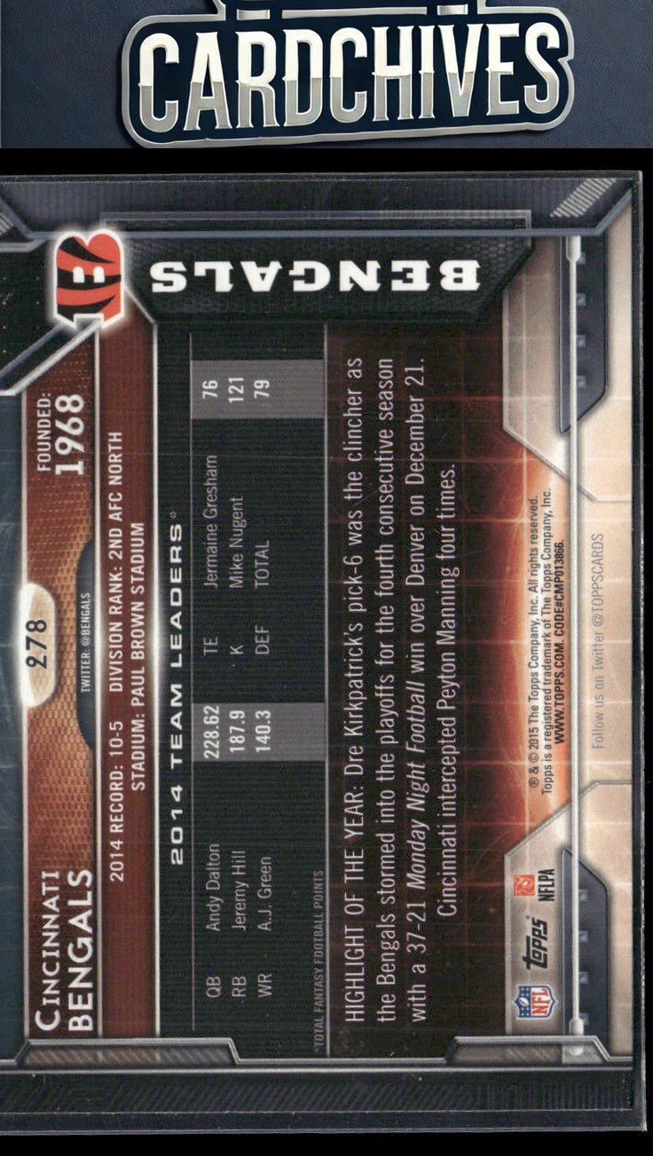 Cincinnati Bengals 2015 Topps #278
