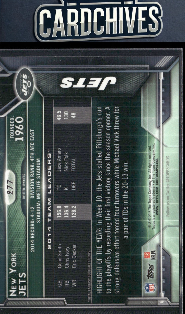New York Jets 2015 Topps #277