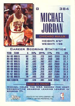 Michael Jordan 1993-94 Topps #384 PSA 9 MINT